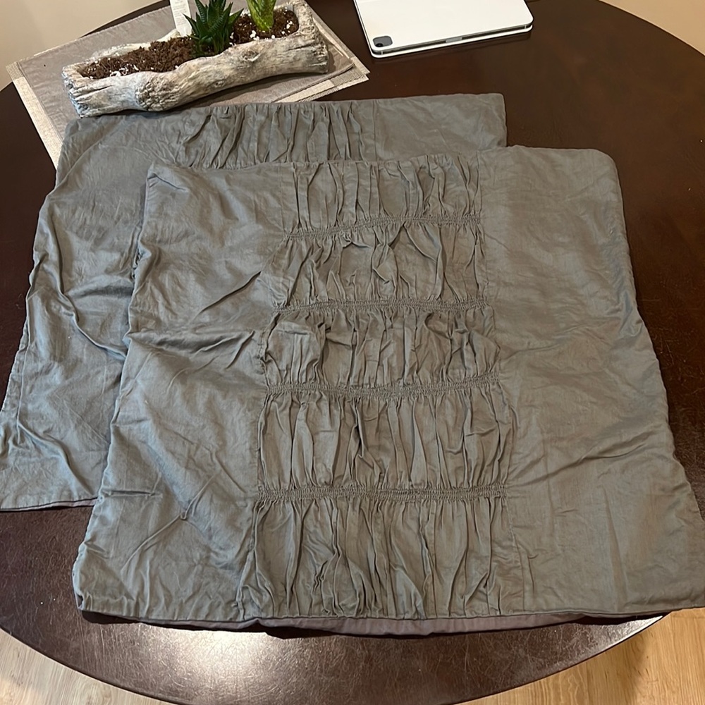 DKNY Grey( 2) Eurosham Pillow (1) Decorative Pillow- FREE W/2 ITEM BUNDLE